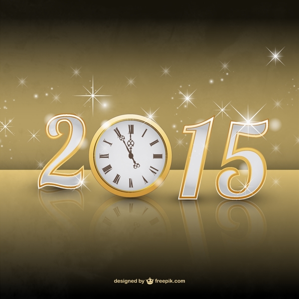 2015金色時鐘背景