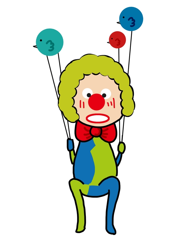 愚人节小丑气球插画