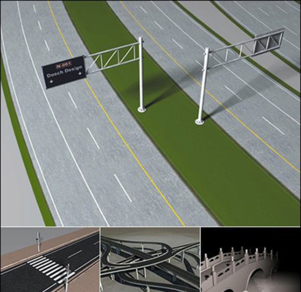 高速公路桥梁高架桥3d模型