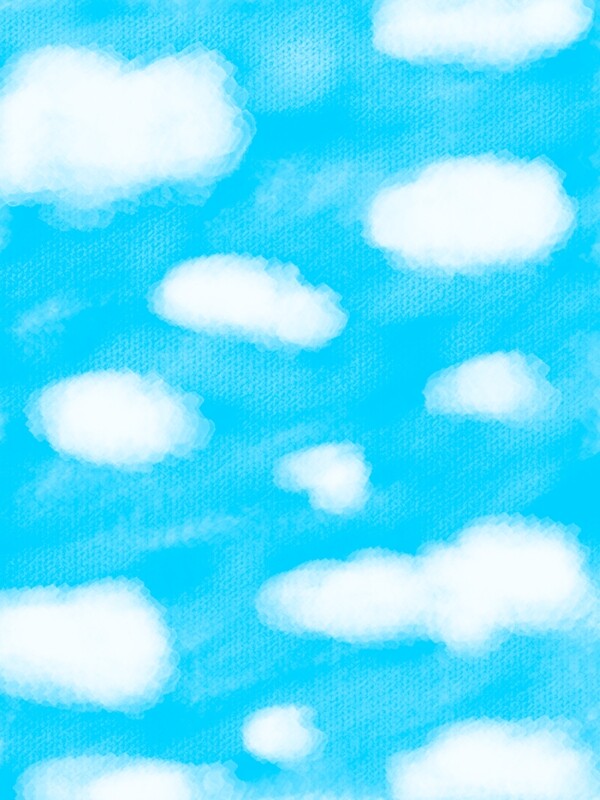手绘纹理质感蓝天白云天空背景