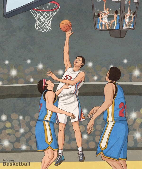 漫画篮球体育比赛图片