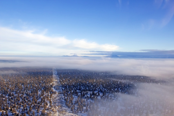 冬季空中城市背景