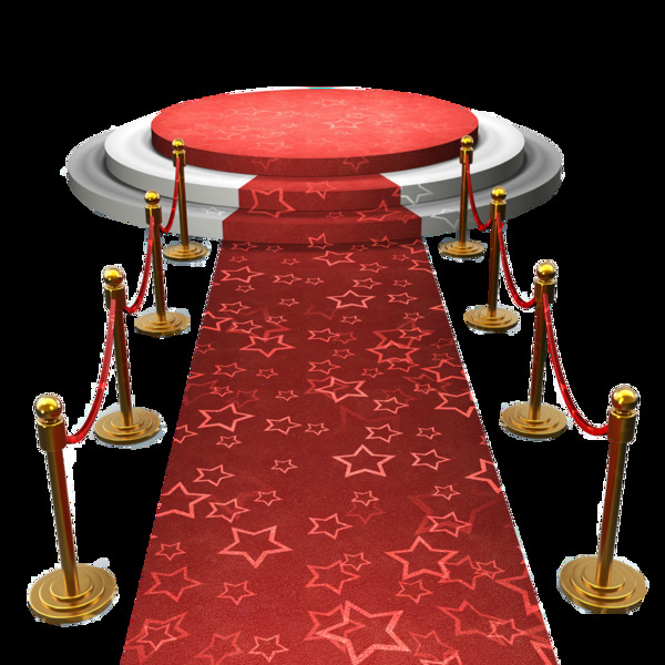 红色红毯舞台png元素