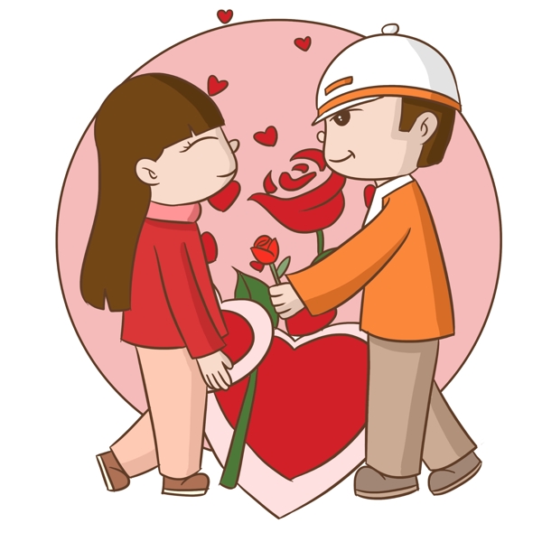 情人节情侣和玫瑰花