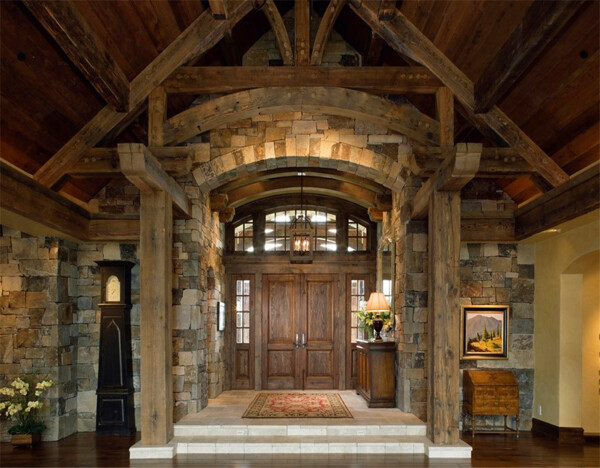 古式木屋风格进门处家装设计效果图