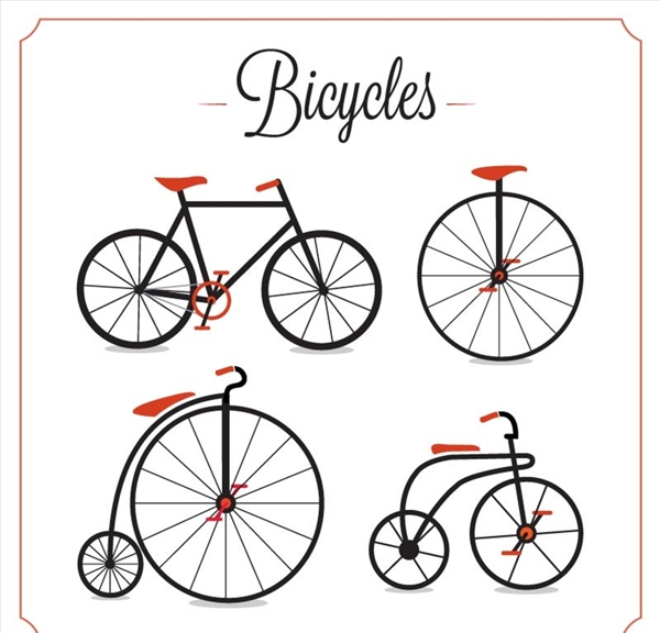 手绘自行车图片