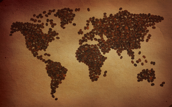 咖啡豆世界地图图片