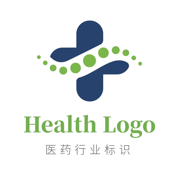 蓝色简约医药卫生行业logo模板