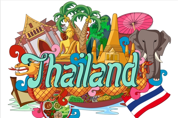 泰国国家手绘插画