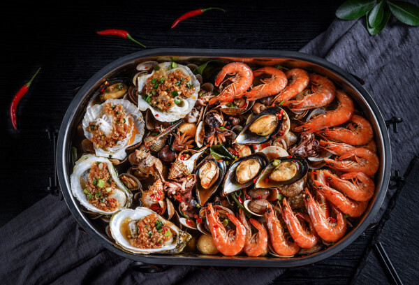 海鲜龙虾美食图片