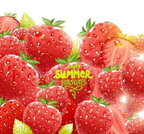 海边草莓宣传设计海报
