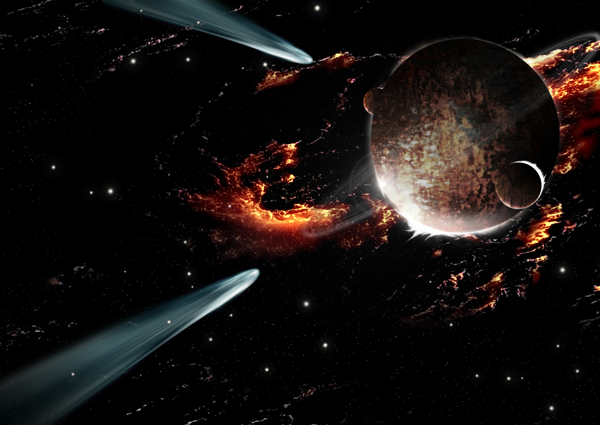 宇宙彗星世界末日图片