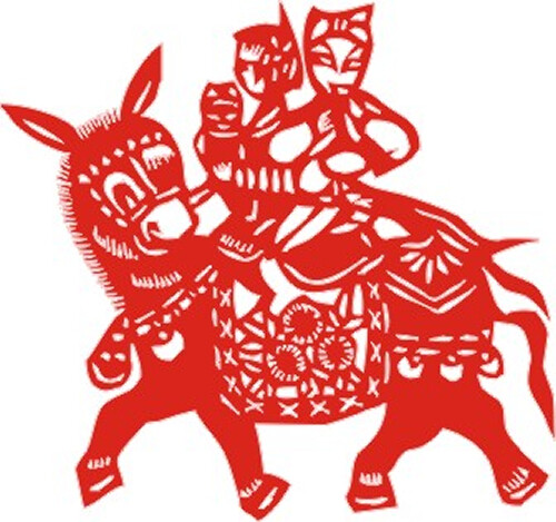 位圖剪紙民族窗花動物免費素材