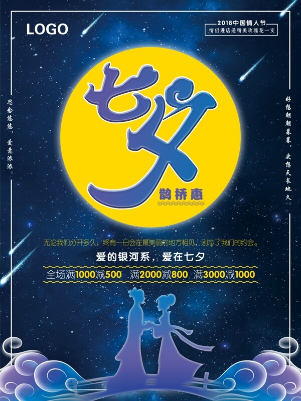 七夕中国情人节宣传海报