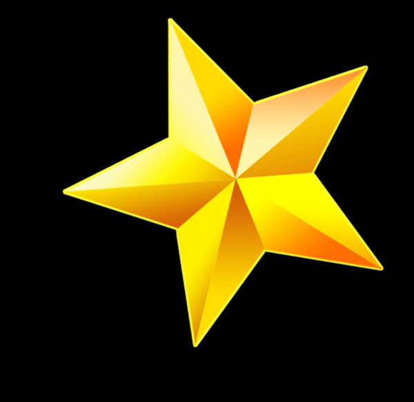 金色五角星国庆元素图