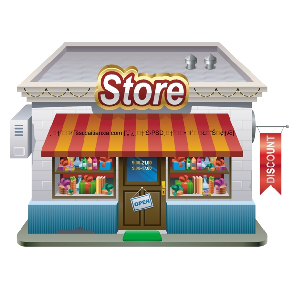 游戲場景便利店矢量圖