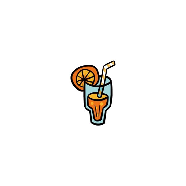 可爱卡通夏天果汁手绘食物素材图标设计元素