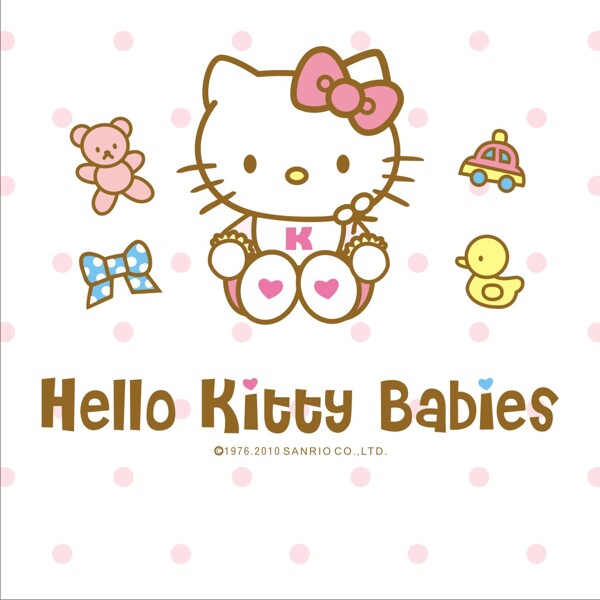可愛(ài)HelloKitty嬰兒矢量素材