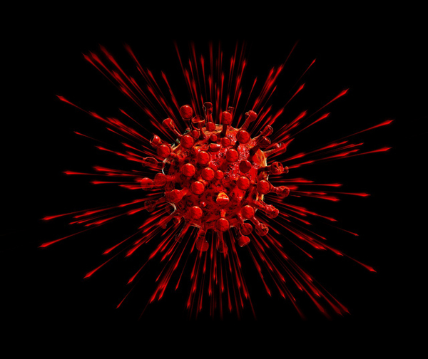 红色冠状病毒模型