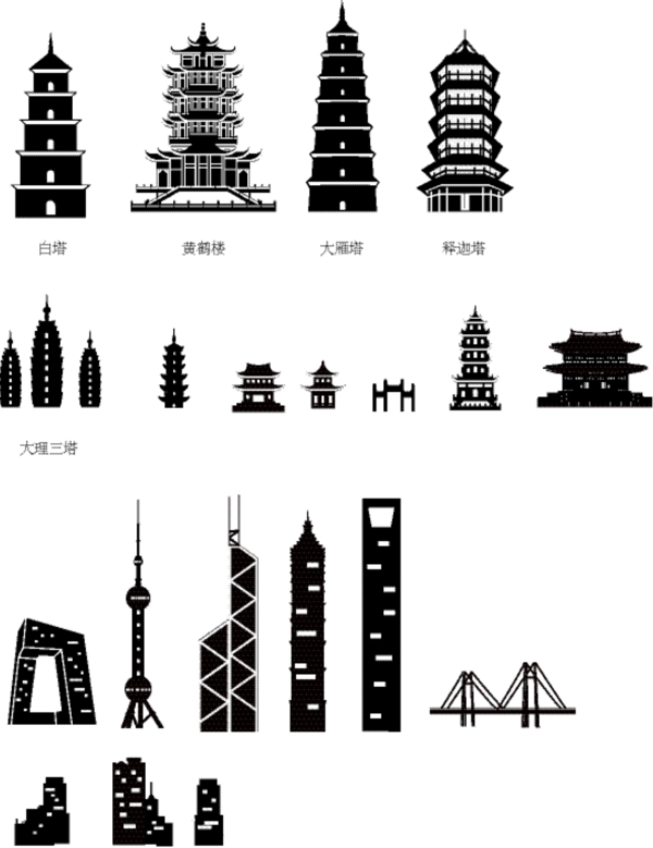 塔剪影