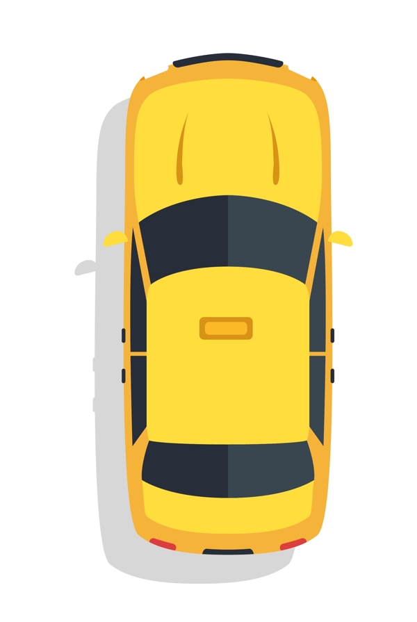 黄色私家汽车插图