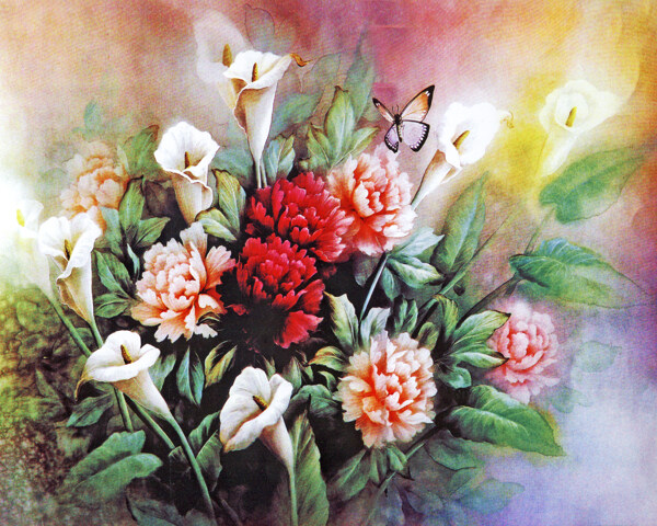 無(wú)框畫(huà)花卉裝飾畫(huà)高清圖片
