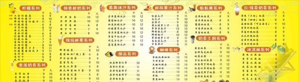 奶茶店菜单灯箱