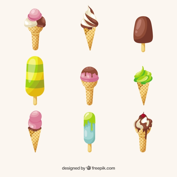 写实风格冰淇淋雪糕插图