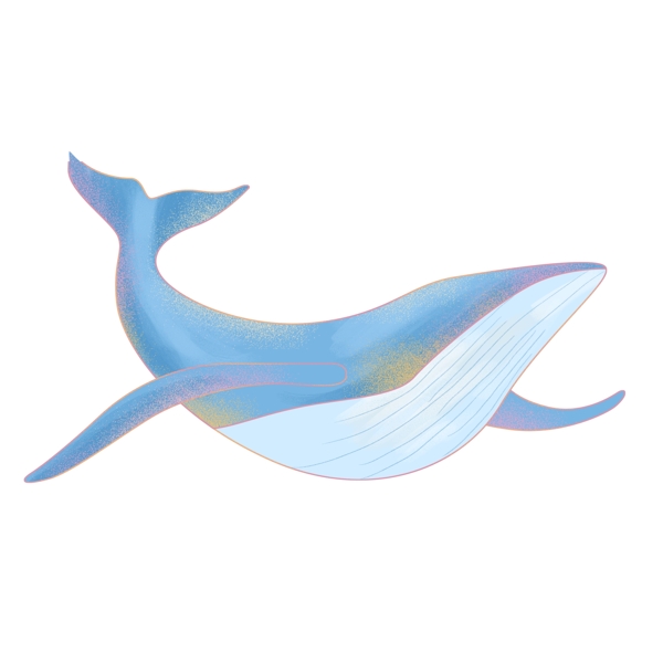 蓝色唯美鲸鱼手绘设计