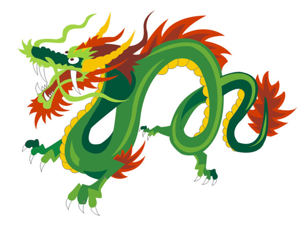 龍手繪卡通插畫