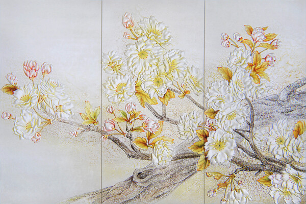 藝術玻璃高清圖片芙蓉花