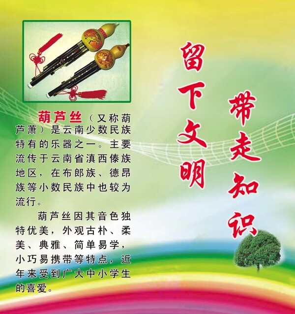 葫蘆絲知識展板圖片