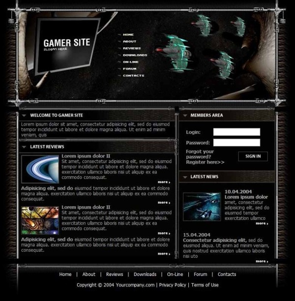 黑色探索游戏公司网页模板