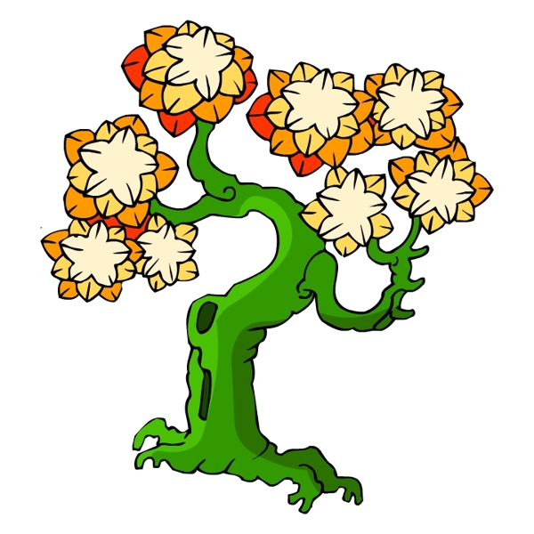 樹木古典插畫