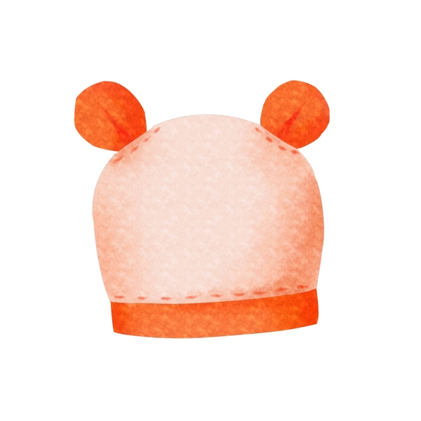 橙色可爱婴儿帽插画