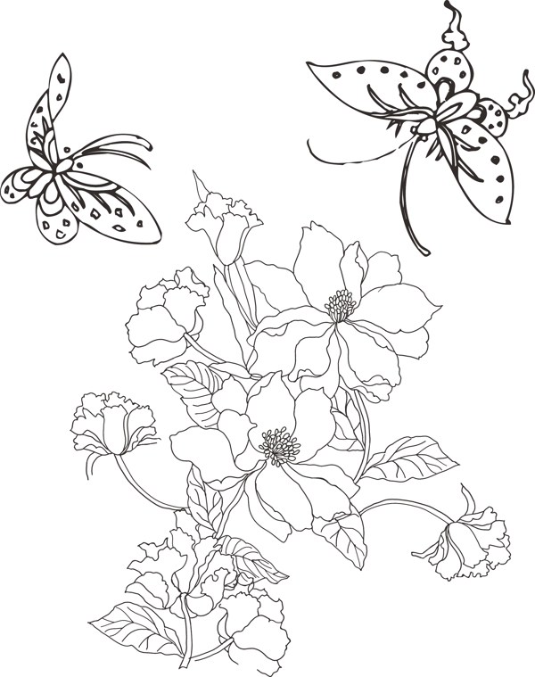 矢量蝶戀花