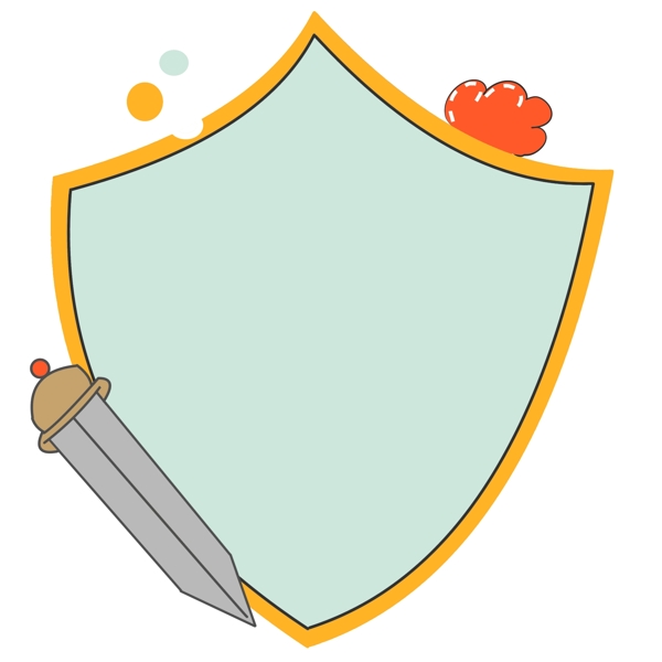 藍(lán)色的盾報(bào)框插畫(huà)