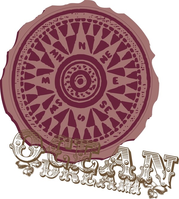 印花矢量圖徽章標(biāo)記色彩棕色白色免費(fèi)素材