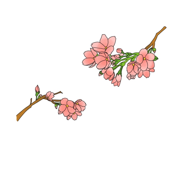 櫻花粉色唯美免扣