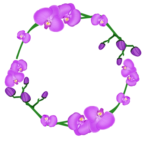 紫色蝴蝶结花环插图