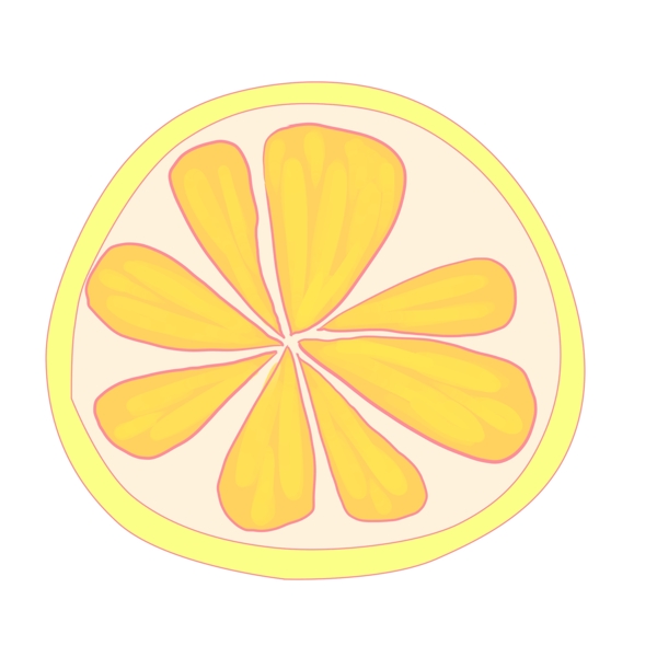 卡通柠檬片水果插图