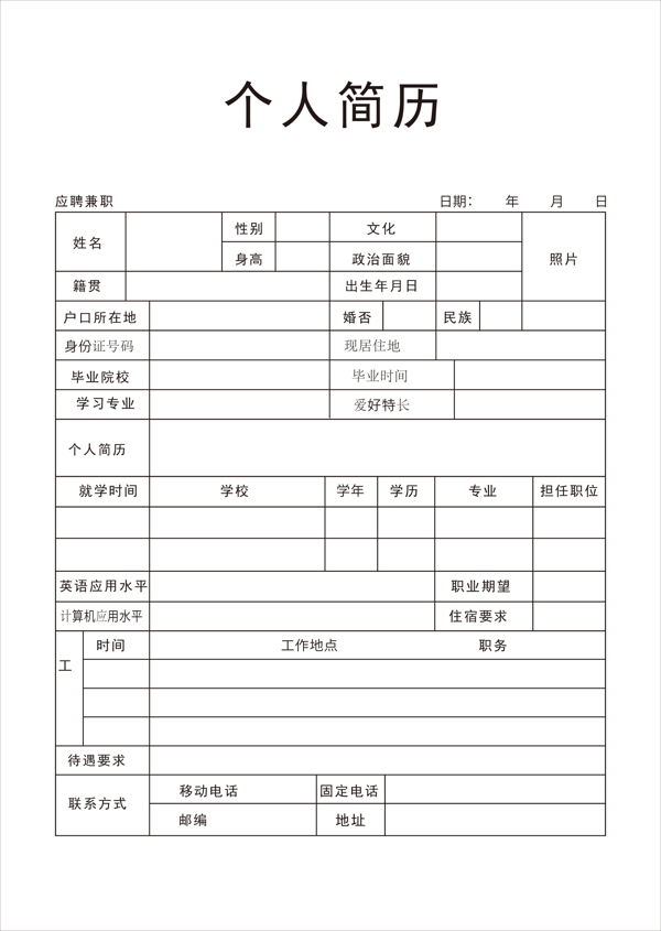 個人簡歷