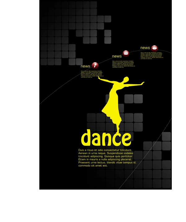 舞蹈的主题海报模板矢量素材