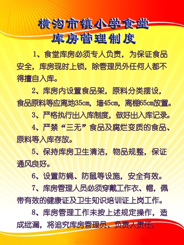 食堂庫房管理制度圖片