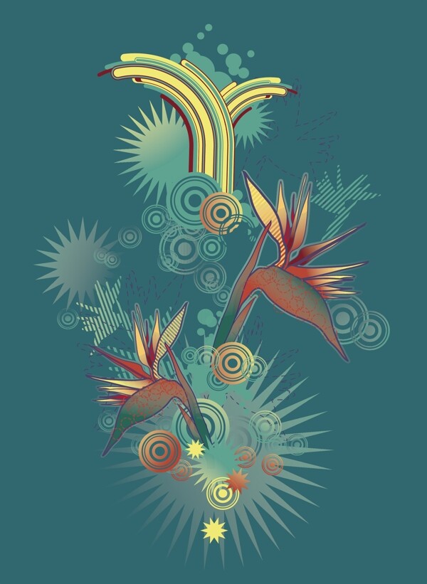 歐美花紋3556矢量EPS