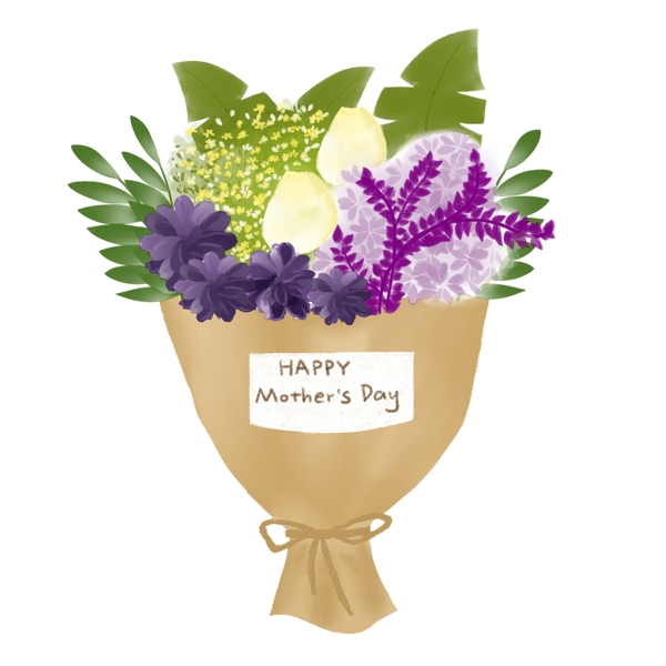 母亲节手绘花束PNG图片
