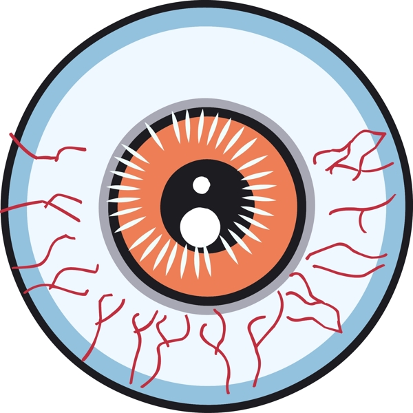 带血丝的眼球手绘人体器官人体五官眼睛结构