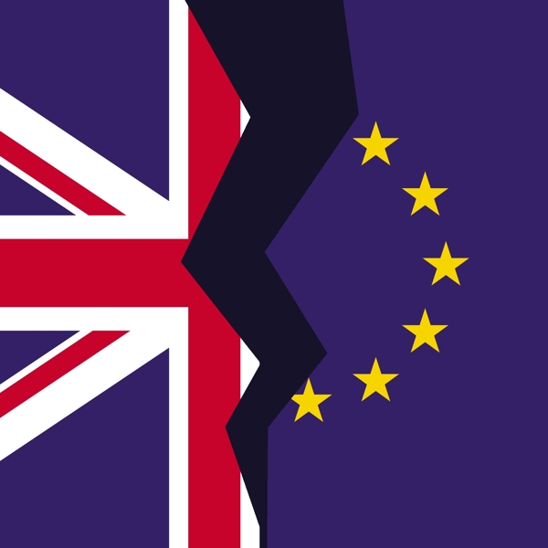 英国和欧盟打破国旗