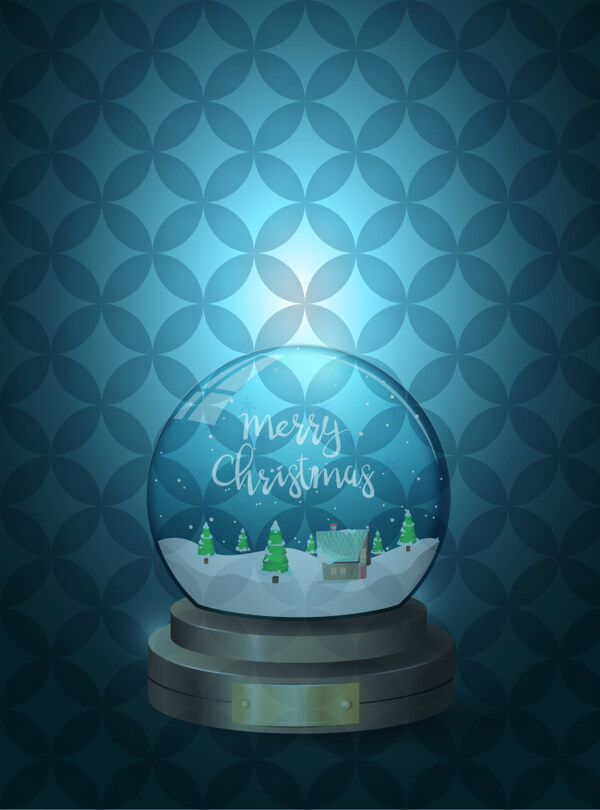 欧式圣诞节雪花玻璃球矢量背景素材