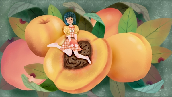 夏天水果女孩系列之甜甜的黄桃女孩